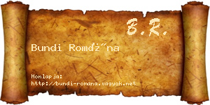 Bundi Romána névjegykártya